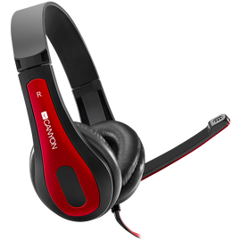 CANYON PC headset HSC-1 PC Mic Flat 2m Black Red