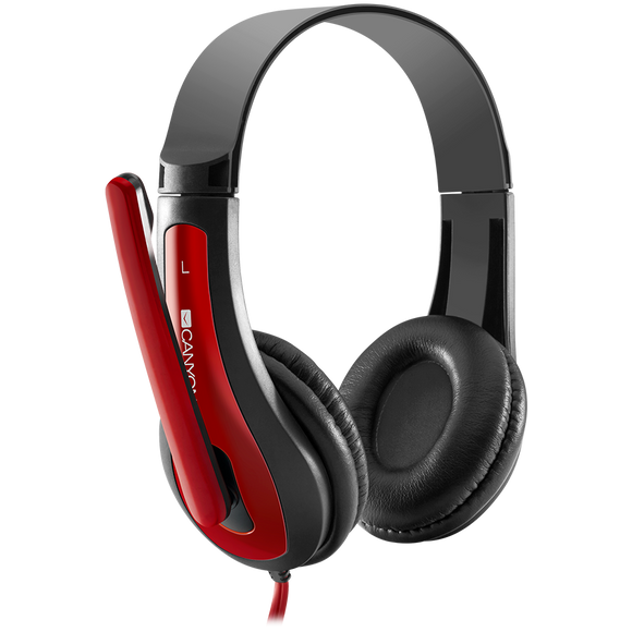 CANYON PC headset HSC-1 PC Mic Flat 2m Black Red