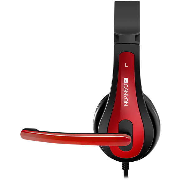 CANYON PC headset HSC-1 PC Mic Flat 2m Black Red