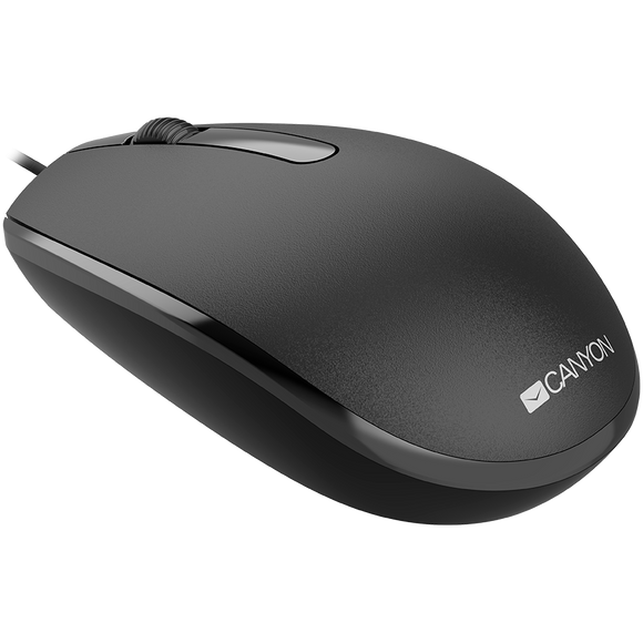 CANYON M-10, Canyon Wired optical mouse with 3 buttons, DPI 1000, with 1.5M USB cable, black, 65*115*40mm, 0.1kg