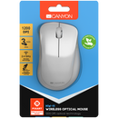 CANYON MW-11, 2.4 GHz Wireless mouse ,with 3 buttons, DPI 1200, Battery:AAA*2pcs ,pearl white grey67*109*38mm 0.063kg