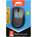 CANYON MW-11, 2.4 GHz Wireless mouse,with 3 buttons, DPI 1200, Battery:AAA*2pcs,Black,67*109*38mm,0.063kg