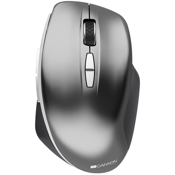 CANYON MW-21, 2.4 GHz Wireless mouse,with 7 buttons, DPI 800/1200/1600, Battery:AAA*2pcs,Dark gray72*117*41mm 0.075kg