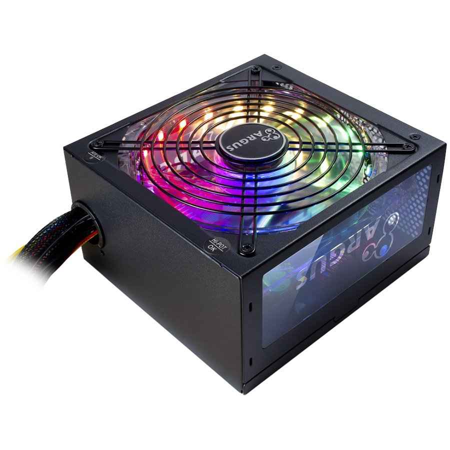 Alimentation INTER-TECH Argus RGB, 80PLUS Bronze, 700 W, standard, 1 ventilateur 140, 1 connecteur 20+4 broches, 4+4 broches, 2 connecteurs PCI-e 6+2 broches, 3 connecteurs 4 broches (Molex), 6 connecteurs SATA, 1 lecteur de disquette, version 2.0
