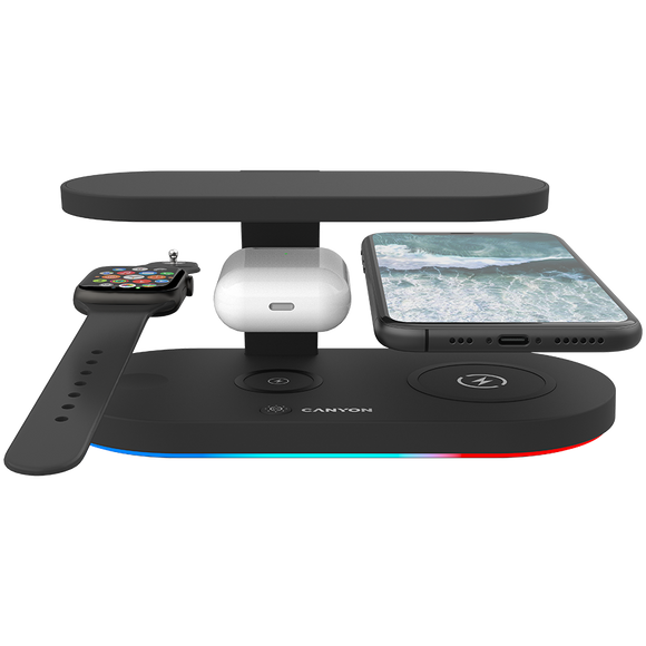 Chargeur sans fil CANYON WS-501 15W 5en1 UV Noir