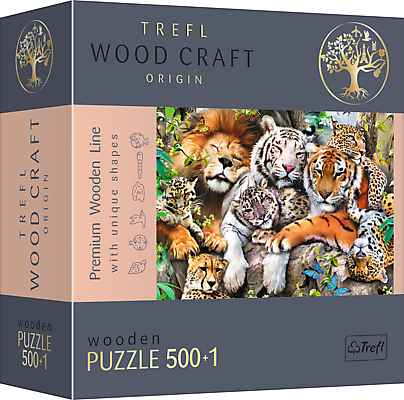 Puzzle en bois TREFL Chats sauvages dans la jungle 500+1 pièces