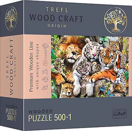 Puzzle en bois TREFL Chats sauvages dans la jungle 500+1 pièces