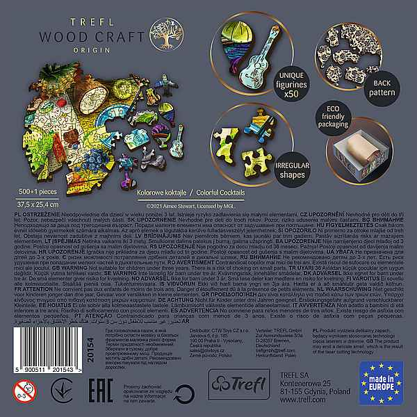 TREFL wooden puzzle Colorful cocktails 500+1 pcs