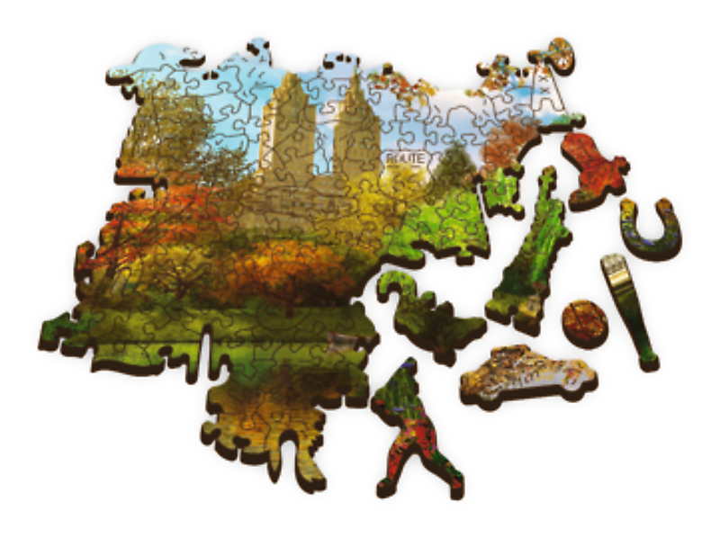 Puzzle en bois trefl central park manhattan new york 500+1 pièces