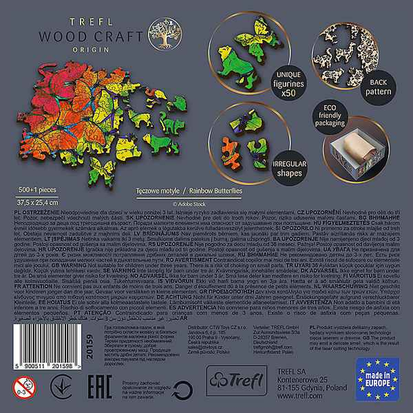 TREFL wooden puzzle Rainbow butterflies 500+1 pcs
