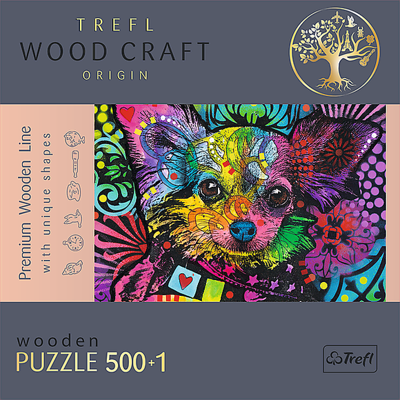 TREFL wooden puzzle Colorful puppy 500+1 pcs