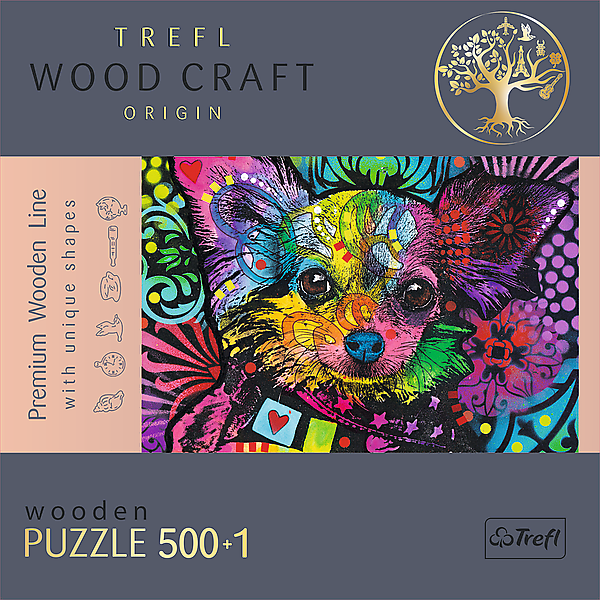 TREFL wooden puzzle Colorful puppy 500+1 pcs