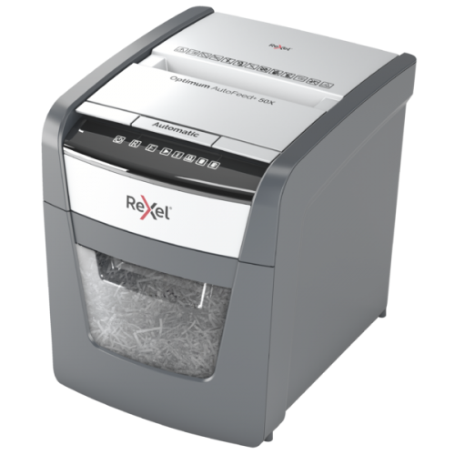 Destructeur de documents Rexel Optimum AutoFeed+ 50XP, coupe croisée P4, 20 l (remplace Rexel Auto+ 60X)