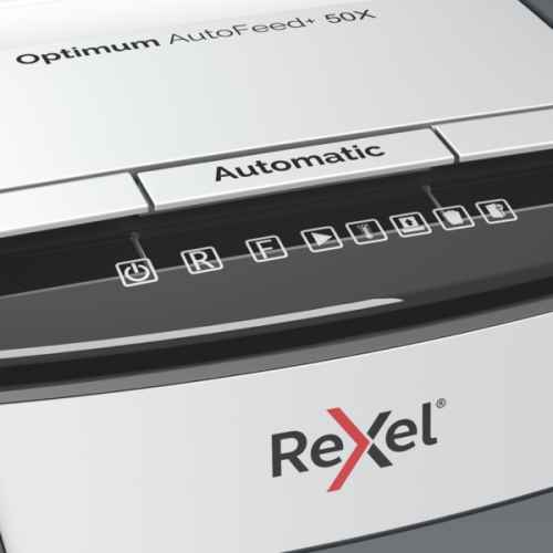Destructeur de documents Rexel Optimum AutoFeed+ 50XP, coupe croisée P4, 20 l (remplace Rexel Auto+ 60X)