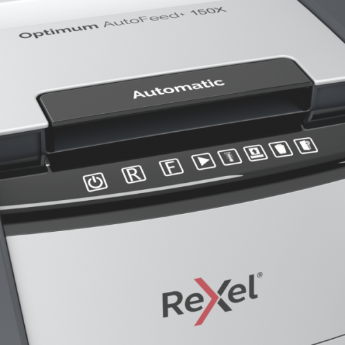 Destructeur de documents Rexel Optimum AutoFeed+ 150XP, coupe croisée, format P4, 44 l (remplace Rexel Auto+ 130X)