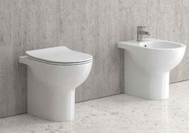 Cuvette WC Rimless à poser EOLIS 52x36x40cm - avec abattant à frein de chute