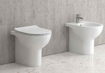 Cuvette WC Rimless à poser EOLIS 52x36x40cm - avec abattant à frein de chute