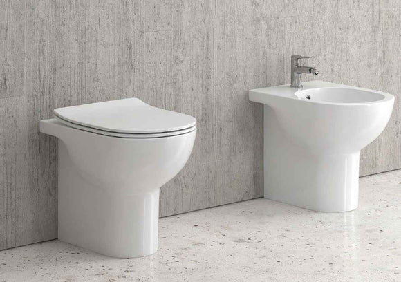 Cuvette WC Rimless à poser EOLIS 52x36x40cm - avec abattant à frein de chute