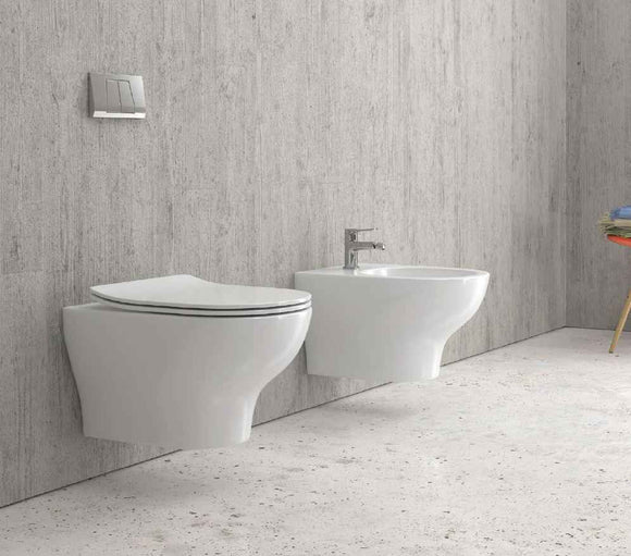 Bidet suspendu en céramique EOLIS 52x30x35 cm