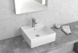 Vasque à poser carrée MADIO 38,5x38,5x13 cm