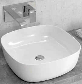 Vasque carrée à poser sans trou JEY 41x41x15 cm