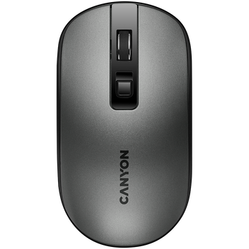 CANYON MW-18, 2.4GHz Wireless Rechargeable Mouse with Pixart sensor, 4keys, Silent switch for right/left keys,DPI: 800/1200/1600, Max. usage 50 hours for one time full charged, 300mAh Li-poly battery, Dark grey, cable length 0.6m, 116.4*63.3*32.3mm, 0.075