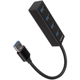 AXAGON HUE-M1A 4x USB3.2 Gen 1 MINI hub, metal, 20cm USB-A cable