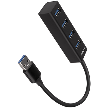 AXAGON HUE-M1A 4x USB3.2 Gen 1 MINI hub, metal, 20cm USB-A cable