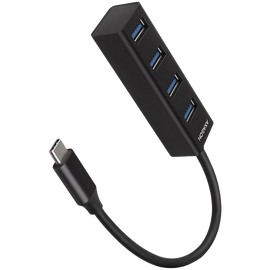 AXAGON HUE-M1C 4x USB3.2 Gen 1 MINI hub, metal, 20cm USB-C cable