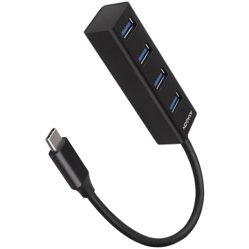 AXAGON HUE-M1C 4x USB3.2 Gen 1 MINI hub, metal, 20cm USB-C cable