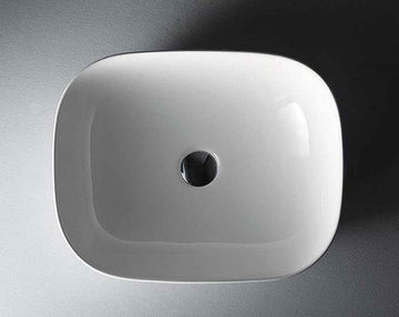 Vasque rectangulaire à poser sans trou JEY 49x39,5x15 cm