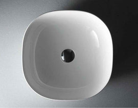 Vasque carrée à poser sans trou JEY 41x41x15 cm