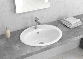 Vasque ovale à encastrer 1 trou RAVELO 56,5x48x20 cm