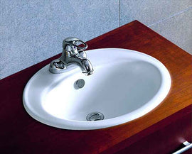 Vasque ovale à encastrer 1 trou RAVELO 56,5x48x20 cm