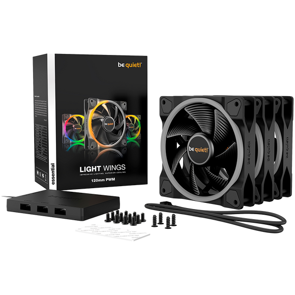 be quiet! Light Wings 120mm ARGB PWM Fan Black 3 Pack