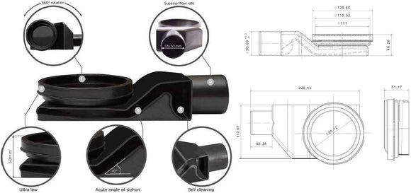 Caniveau de douche CONFLUO PREMIUM LINE en verre noir