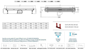 Caniveau de douche en acier inoxydable CONFLUO SLIM LINE