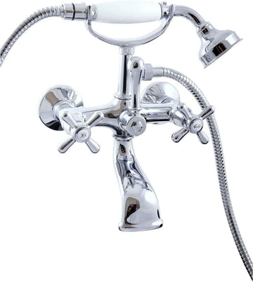 Mélangeur baignoire MORAVA RETRO en laiton chromé avec pommeau