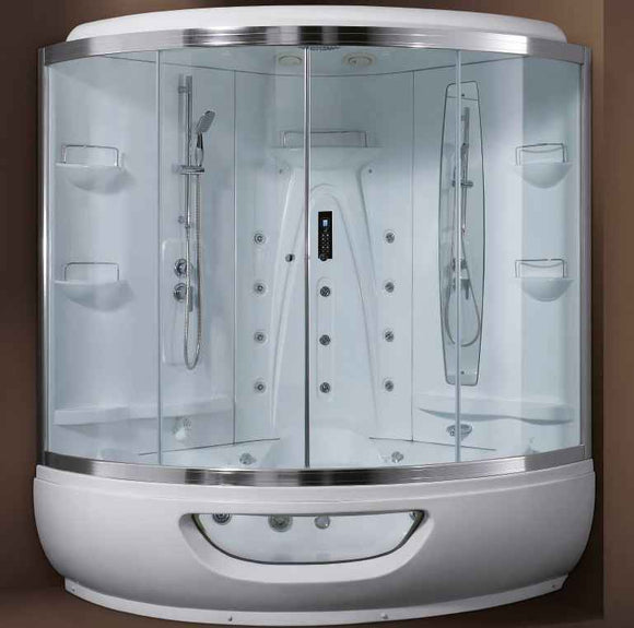 Cabine de douche complète angulaire hydromassante ELENA 150x150 cm x 220 cm