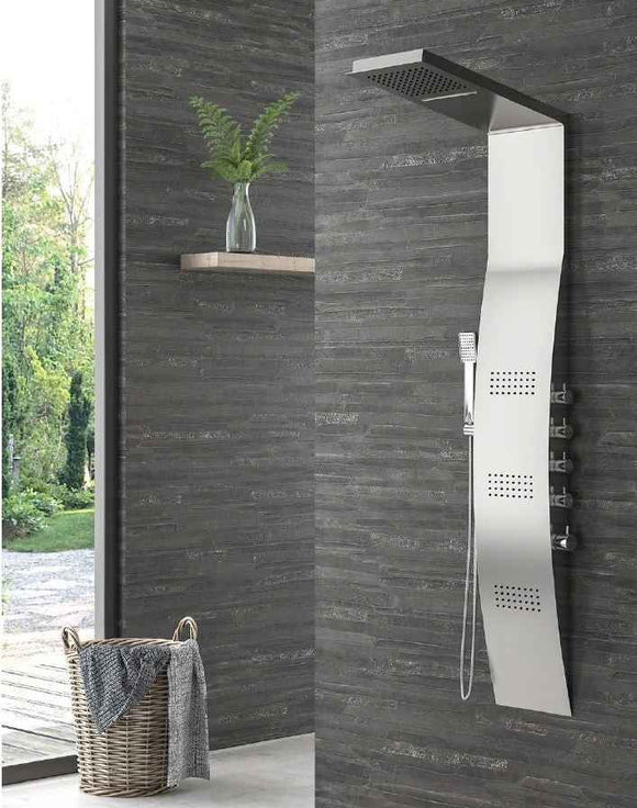Colonne de douche hydromassante LEONORA en acier 150 cm