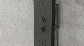 Colonne de douche hydromassante SUE en aluminium 140x20x6,5 cm