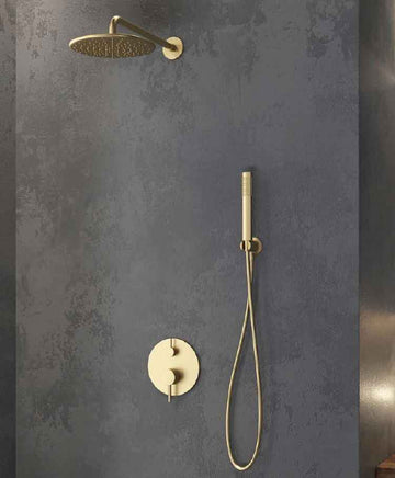 Ensemble de douche doré à encastrer ARTEMIS avec douchette 210cm