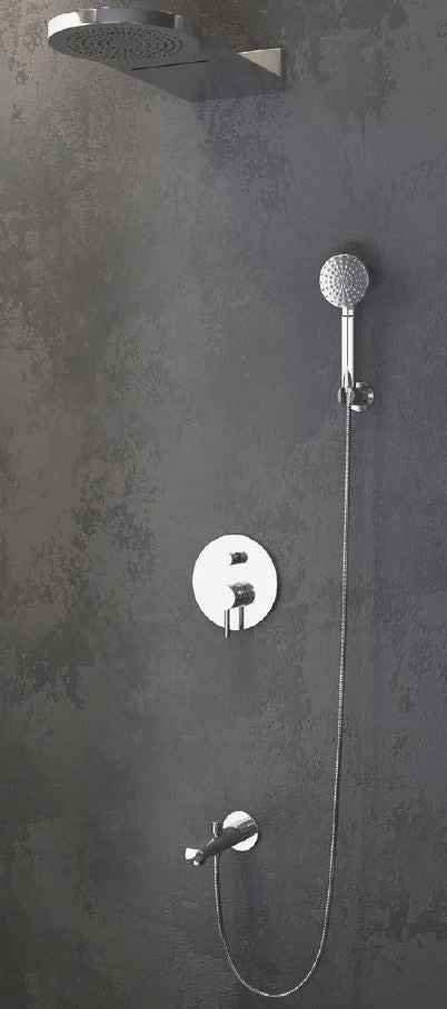 Ensemble de douche à cascade à encastrer ARTEMIS en inox