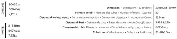 Radiateur sèche-serviette design vertical NILE 60x118 cm