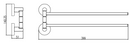 Porte-serviettes double rotatif COLORADO en laiton chromé 39,9 cm-1