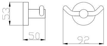 Lot de 2 patères à crochet double COLORADO en laiton chromé 9,2x 5,3x5 cm - 0