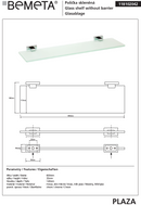 Tablette de douche murale en verre PLAZA 60x14x3,5 cm-1