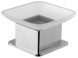 Porte-savon carré pose libre en verre PLAZA 8,5x8,5x5,5 cm