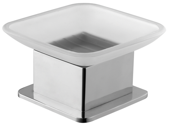 Porte-savon carré pose libre en verre PLAZA 8,5x8,5x5,5 cm