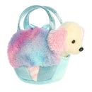Peluche chien aurora fancy pals dans un sac à barbe à papa 20 cm